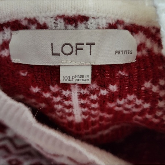 Loft Petite Snowflake Fair Isle Tunic Sweater plus size XXLP - Picture 6 of 12